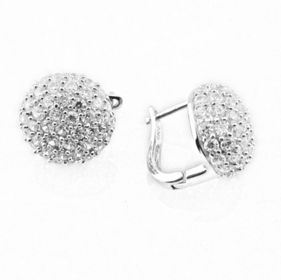Elegante zilveren 925 stud oorbellen met ketting voor kreeft.