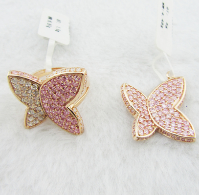 Gepersonaliseerd 925 logo Rhodium bekleed sieraden set met AAA CZ stud oorbellen