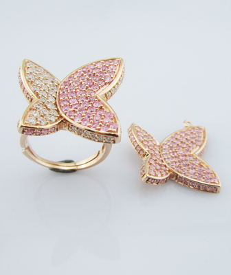 Gepersonaliseerd 925 logo Rhodium bekleed sieraden set met AAA CZ stud oorbellen