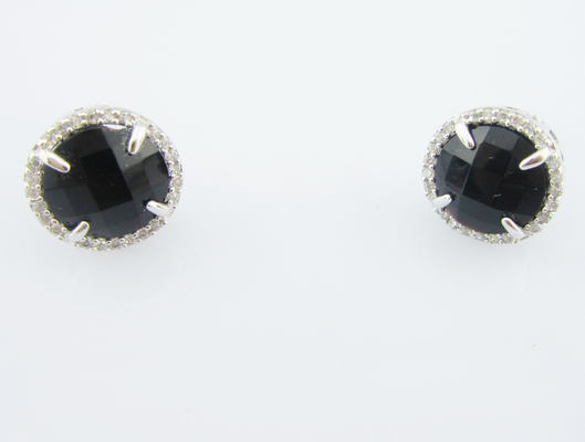 Zwarte Agate Sterling Zilver 925 Classic Dangle Ohrringe Set met AAA Grade Cubic Zirconia Echt zilver sieraden Sets