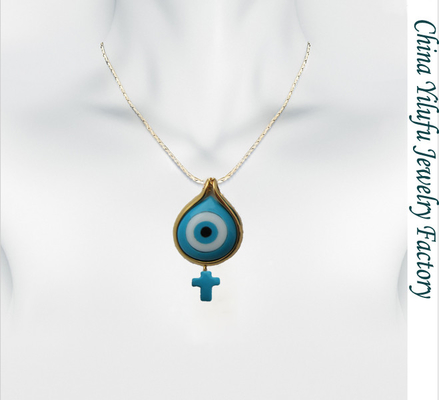 Natuurlijke Turquoise hangertje zilver 925 sieraden set met 18-inch ketting / Rhodium Plating