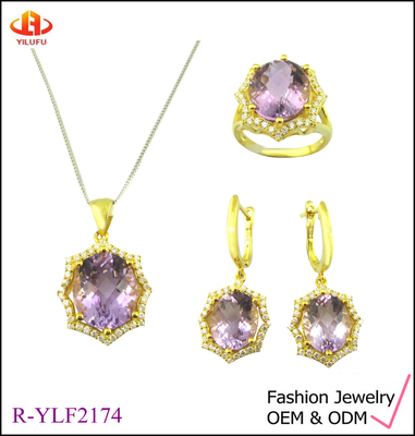 Klassieke zilveren 925 sieraden set met AAA Cz Stone Dangle Hanger