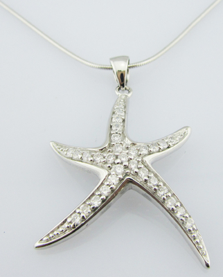 Patrick Star aangepaste hanger kubische zircon zilver CZ Patrick Star hanger kraal halsketting