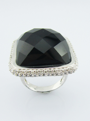 925 Sterling zilveren ringen met zwarte agaat edelstenen zilveren edelstenen ringen sterling zilveren liefdesring
