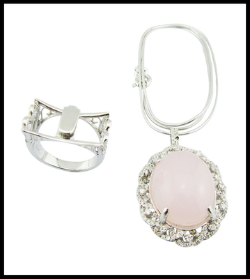 Handwerk 925 Zilveren Rozenkwarts Ringen Met 5~8g Zilveren Gewicht Dubbele Doeleinden Ring Sterling Zilveren Bloemen Ring Uniek