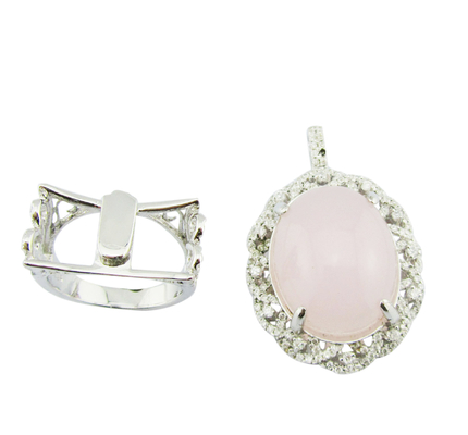 Handwerk 925 Zilveren Rozenkwarts Ringen Met 5~8g Zilveren Gewicht Dubbele Doeleinden Ring Sterling Zilveren Bloemen Ring Uniek