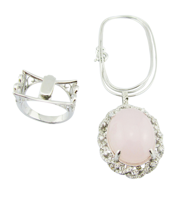 Handwerk 925 Zilveren Rozenkwarts Ringen Met 5~8g Zilveren Gewicht Dubbele Doeleinden Ring Sterling Zilveren Bloemen Ring Uniek