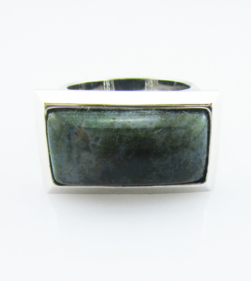 925 Sterling zilver ronde edelstenen ringen met groene jade sterling zilver verlovingsring grote sterling zilver ringen