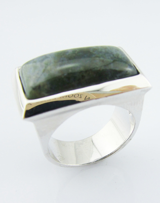 925 Sterling zilver ronde edelstenen ringen met groene jade sterling zilver verlovingsring grote sterling zilver ringen