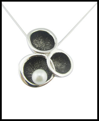 Pearl Round White Pearl Classic Style Zilver 925 Juwelen Set met AAA CZ en Rhodium Plating Sterling Zilver Bruiloft