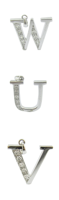 Gepersonaliseerde S925 18K Witgoud hanger Met Alphabet S Letter Zilver Cz Hanger Alphabet Hanger Zomervakantie