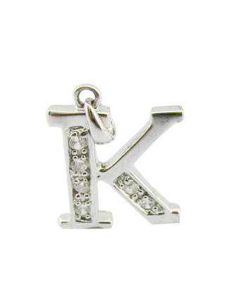 Glanzende ABCDEFGHIJK;MNOPQRSTUVWXYZ alfabet halsketting in 925 zilver met Zircon stenen