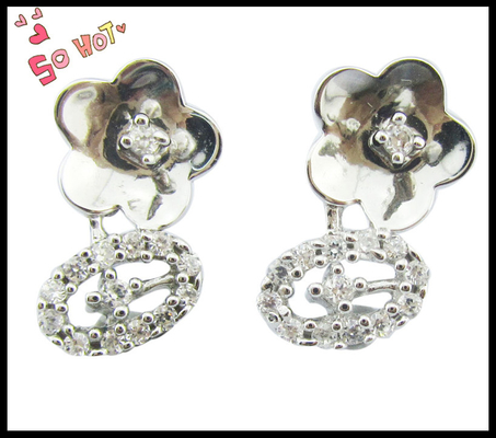 Vintage 925 zilveren CZ oorbellen Nickel-vrij voor casual gelegenheid eenvoudige stijl schattig sterling zilver oorbellen klein zilver