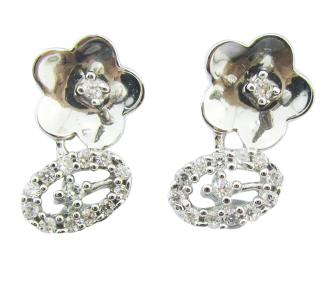 Vintage 925 zilveren CZ oorbellen Nickel-vrij voor casual gelegenheid eenvoudige stijl schattig sterling zilver oorbellen klein zilver
