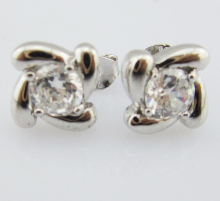 Swirl Zilveren Witte Steen Kleur 925 Sterling Ohrringe Kubische Zirconia Kleine Swirl zilveren post oorbellen puur oorbellen
