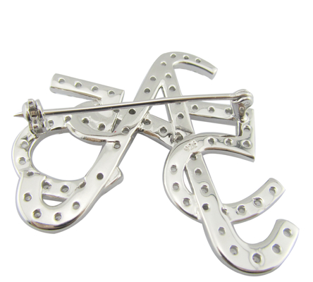 Lichte en ingewikkelde 925 zilveren broche met CZ Sterling zilveren broche