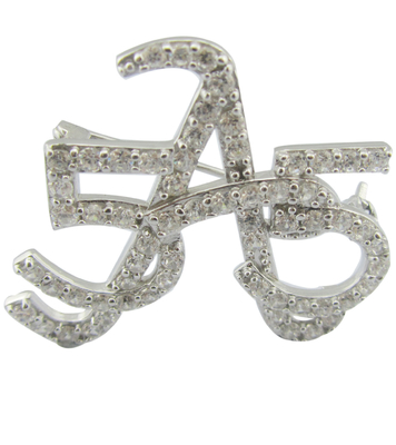 Lichte en ingewikkelde 925 zilveren broche met CZ Sterling zilveren broche