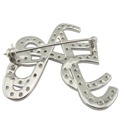 Ingewikkelde klassieke 925 zilveren CZ ronde broche voor jubileum zakelijke vergadering Cz broche mooie cadeaubon