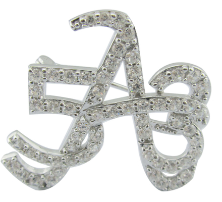 Ingewikkelde klassieke 925 zilveren CZ ronde broche voor jubileum zakelijke vergadering Cz broche mooie cadeaubon