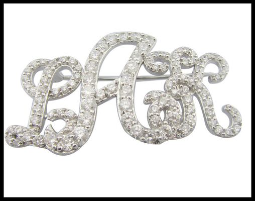 925 zilveren CZ broche met ingewikkelde gravures Voor formele gelegenheden Iemand speciaal Sterling zilveren broche
