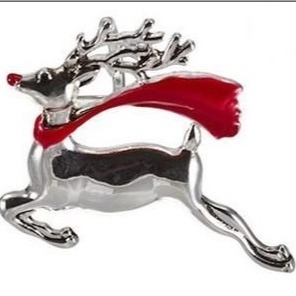 Zilveren en kubische zirconia broche voor mannen en vrouwen.