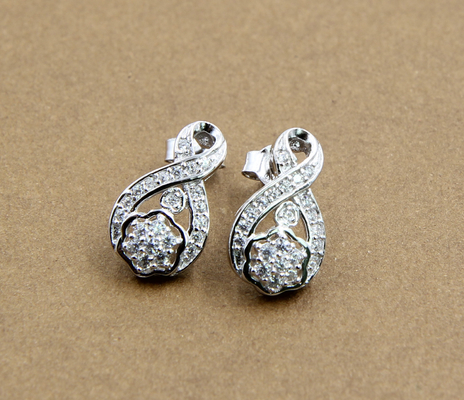 DIY sieraden zilveren oorbellen Sterling CZ Hypoallergeen met CZ accenten Drop oorbellen Stud AAA CZ schattig sterling zilver