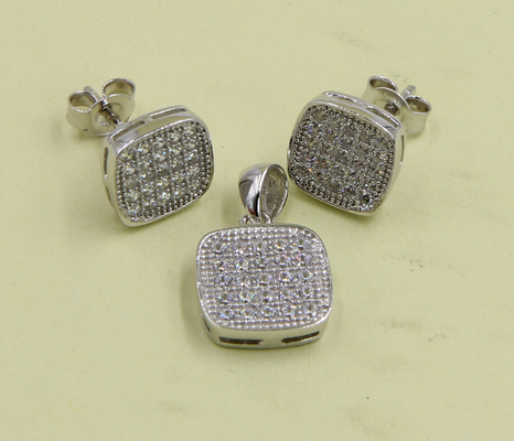 925 Sterling zilveren oorbellen met kubus Zirconia stenen vierkant oorbellen uniek CZ hoog