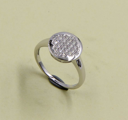 AAA-kwaliteit Kubische Zirconia Ronde Ring in Sterling zilver 925 sterling zilver cz ringen gegraveerd zilver ring 925 zilver ring