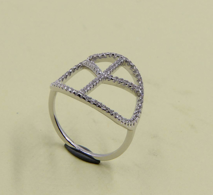Sterling zilver rond gesneden kubische zirconia glinsterende ringen eenvoudige zilveren ringen vrede ring stapel ring zilveren stapel ring