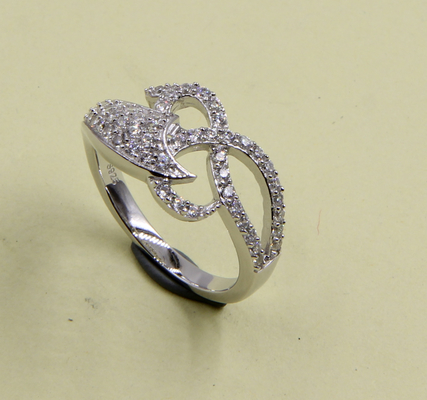 Glinsterende 925 zilveren hartvormige CZ-ringen Een vleugje briljant Sterling zilveren liefdesring Zilveren stapelbare ringen