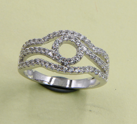 Sterling zilveren ringen Petite Prong Pave CZ Pear Heart Chevron Oval Ronde Boze Oog Sterling Zilveren Rozen Ring Sterling