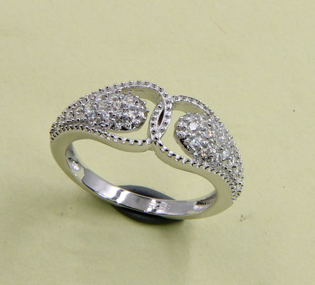 925 Sterling zilveren banden met kubuscircone edelstenen in hart en ovale vormen Sterling zilver kubuscircone ringen