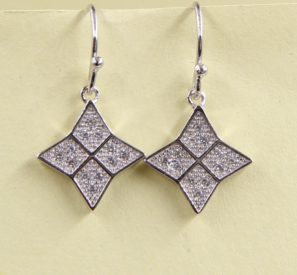 925 Sterling zilver vierblaadje klaver oorbellen met kubische zirconia stenen Dangle oorbel uniek CZ hoge kwaliteit