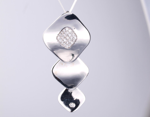 18k Witgoud Geometrisch 925 Sterling zilver Unisex hanger Kussenhanger Hanger met ketting Elegante feestcollectie