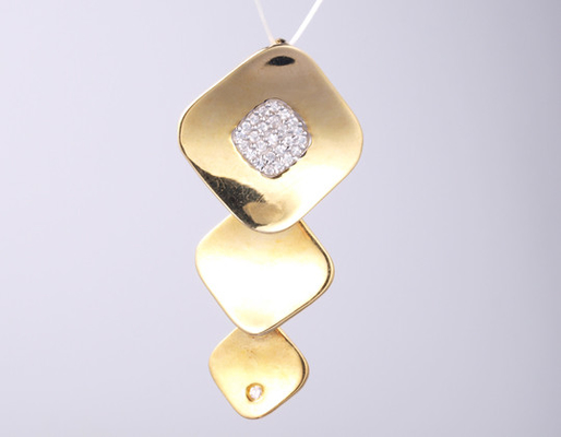 18k Witgoud Geometrisch 925 Sterling zilver Unisex hanger Kussenhanger Hanger met ketting Elegante feestcollectie