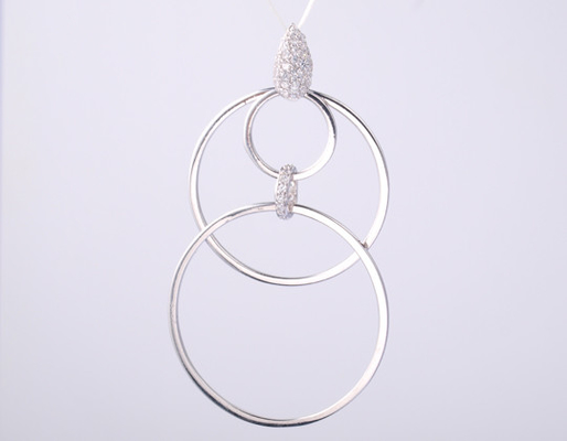 Teardrop Pear Drop Shape Geometrische collectie hanger met CZ stenen 925 Sterling zilver sieraden accessoire zilver