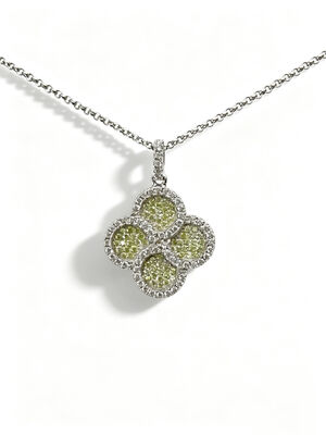 Rhodium geplatte 925 zilver CZ oorbellen met appelgroen en wit AAA CZ stenen in ronde gelukkige bloemen cirkel ontwerp