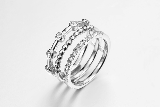 3.5mm 925 het Zirkoon van de de Verlovingsring4.15g Halo van CZ
