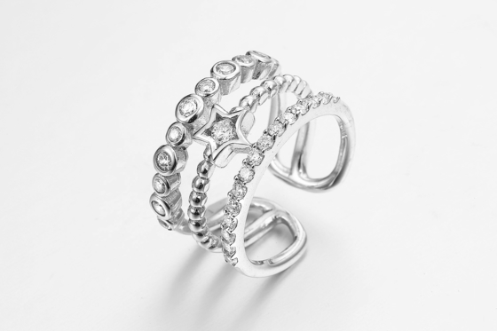 3.5mm 925 het Zirkoon van de de Verlovingsring4.15g Halo van CZ