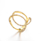 De cirkel snijdt 925 van het Platerencz van 18K Gele de Ringen Gele Gouden Verlovingsringen