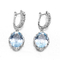 4.1g Sterling Silver Aquamarine Drop Earrings-de Blauwe Topaas van de Cirkelhemel