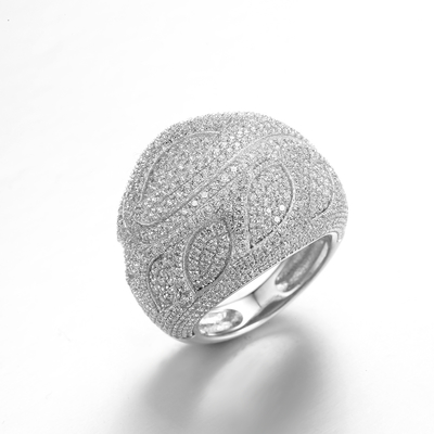 CZ Sterling Silver Rings Custom Engraving 4,31 Gramomslag rond Vingerring