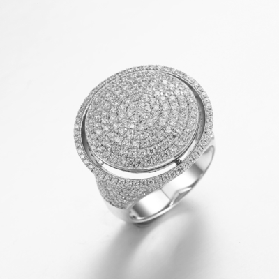 6.8g Sterling zilver open cirkel ring disc Tffany vergrendelde cirkels ring
