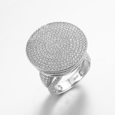 6.8g Sterling zilver open cirkel ring disc Tffany vergrendelde cirkels ring