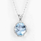 2.75g 925 Zilveren Halfedelsteentegenhanger 10mm Zwitsers Blauw Topaz Birthstone Necklace