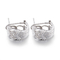 3.13g Sterling Silver Oval Hoop Earrings-Vierkante de Nageloorringen van het Ruitzirkoon