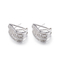 3.13g Sterling Silver Oval Hoop Earrings-Vierkante de Nageloorringen van het Ruitzirkoon