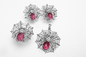 Robijnrood 925 de Kristallen4.85g Spinneweb van Sterling Silver Stud Earrings With Swarovski