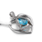 Huwelijkshart Crystal Pendant 925 Sterling Silver Chain Necklace Womens-Damesjuwelen