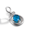 2.05g 925 de Zilveren van de Halsbandcharmes van de Halfedelsteentegenhanger Ovale Blauwe Saffier